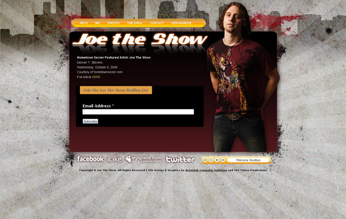 Joe The Show Website Design Joe The Show Website Design