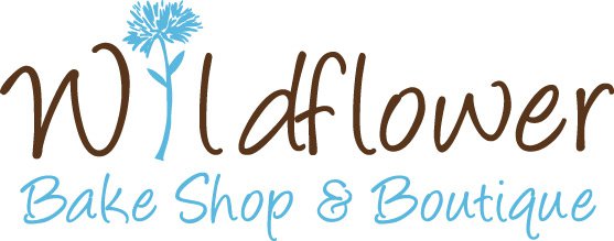 Wildflower Bake Shop Blue Horizontal Logo